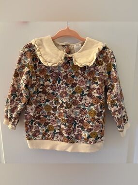 H&M Collared Floral Print Sweatshirt